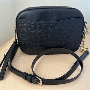 Coach Black Crossbody Bag with Gold Accents